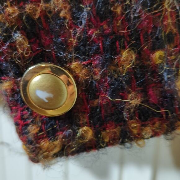 Geoffrey Alexander Private Agenda Vintage Red Tweed Boucle Blazer Womens Sz 10 - Picture 6 of 15